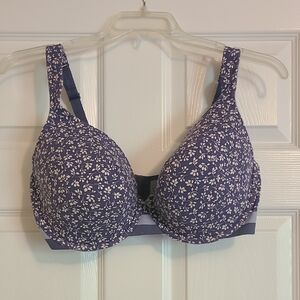 Floral Print Women's Bra - Purple